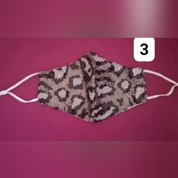 Sequin Leopard Facemasks/Adults/ 4 Colour, Lotbof 18 - Picture 3 of 11